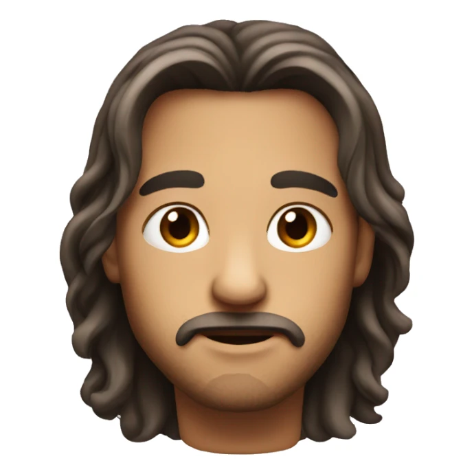 Small face big nose long hair sticker