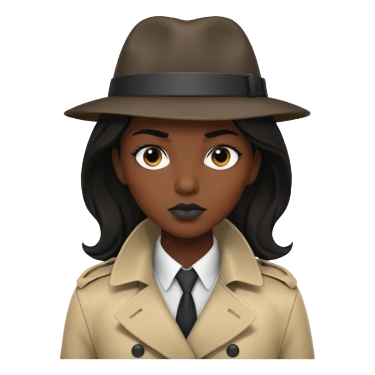 female detective, black skin sticker