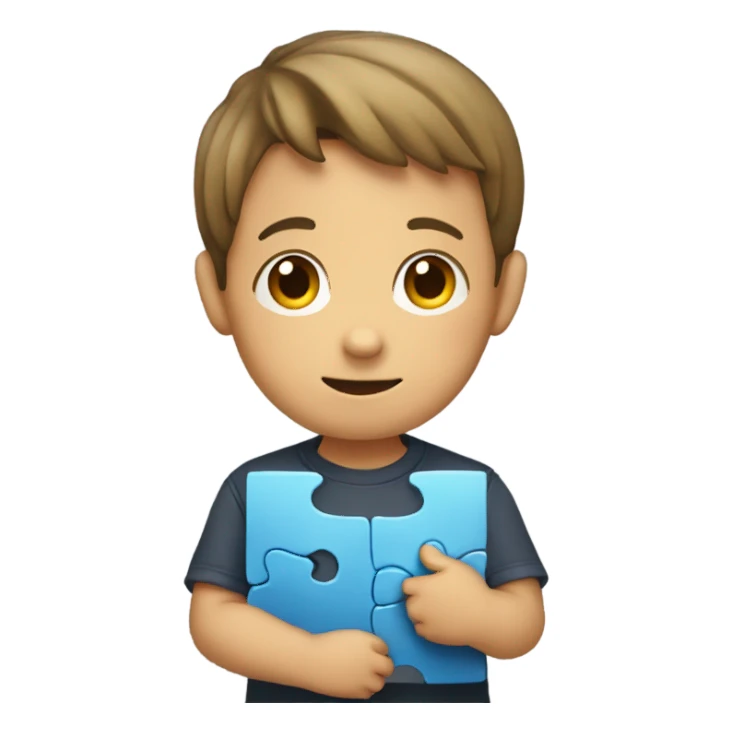 a child with a puzzle in his hands sticker