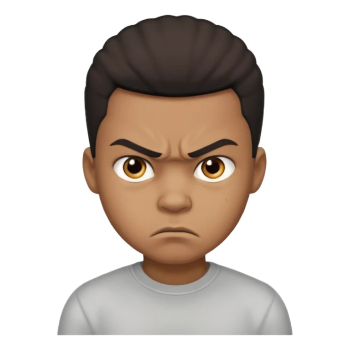 Angry  Mad black boy with low taper  sticker