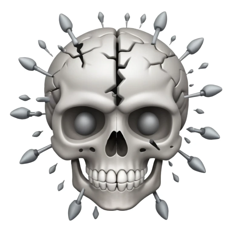 Skull emojis brain explode  sticker