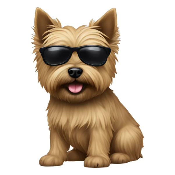 Cairn terrier with  sunglasses pooping sticker