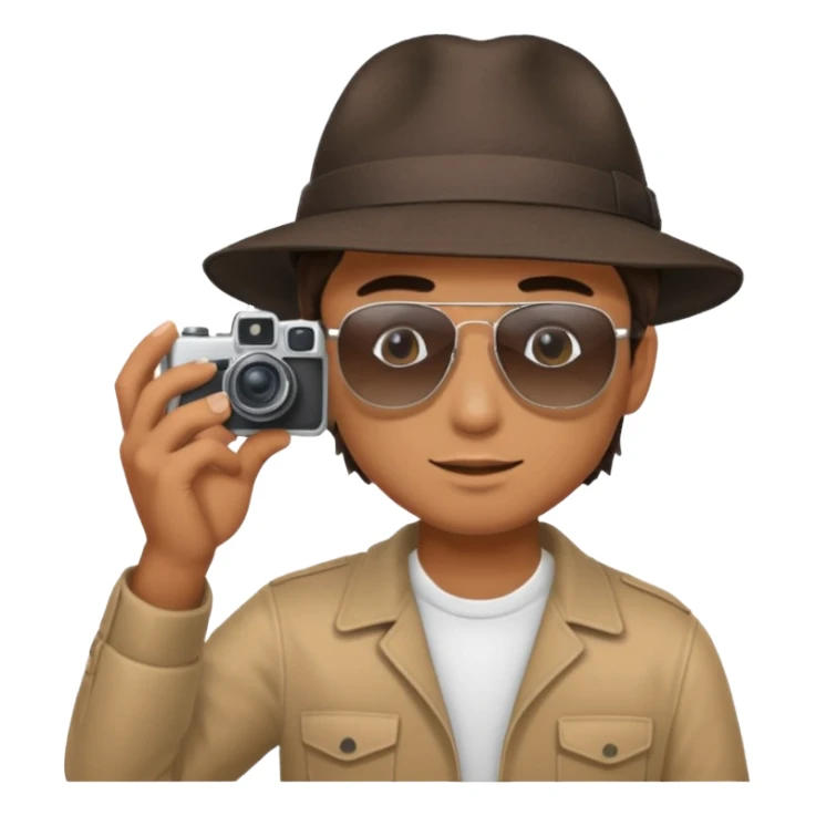 man facing away holding a camera sticker