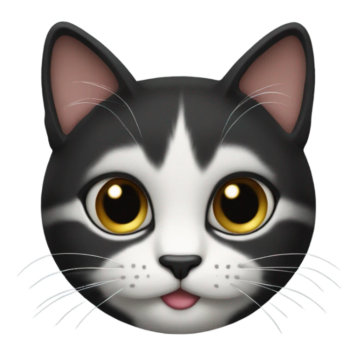 emoji cat face black date sticker