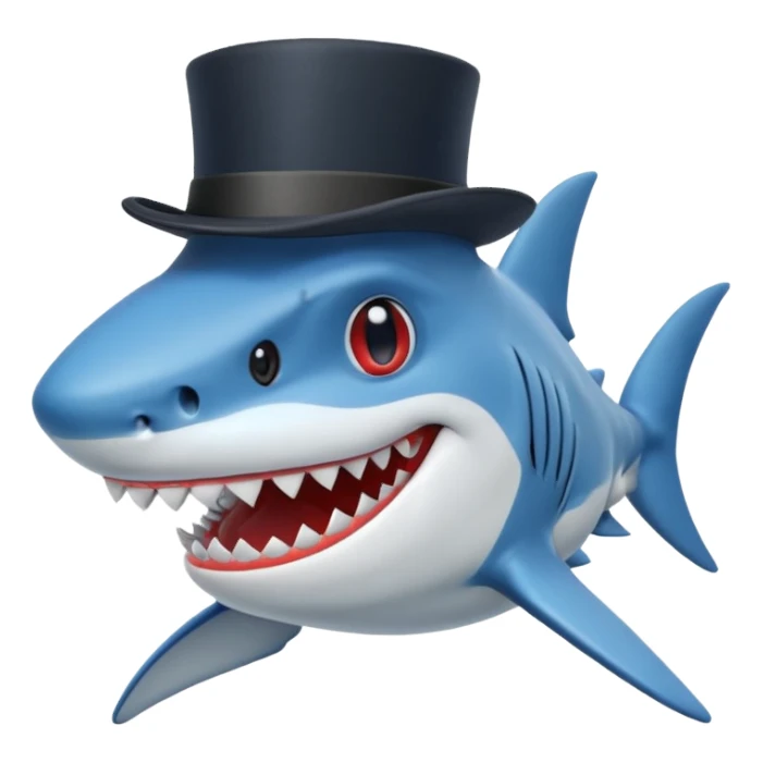 Ilwf Shark with a top hat sticker