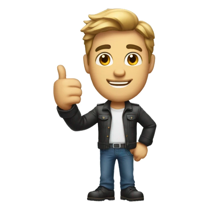 Handsome man showing thums up sticker