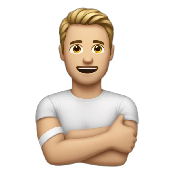 man with broken arm plaster sticker