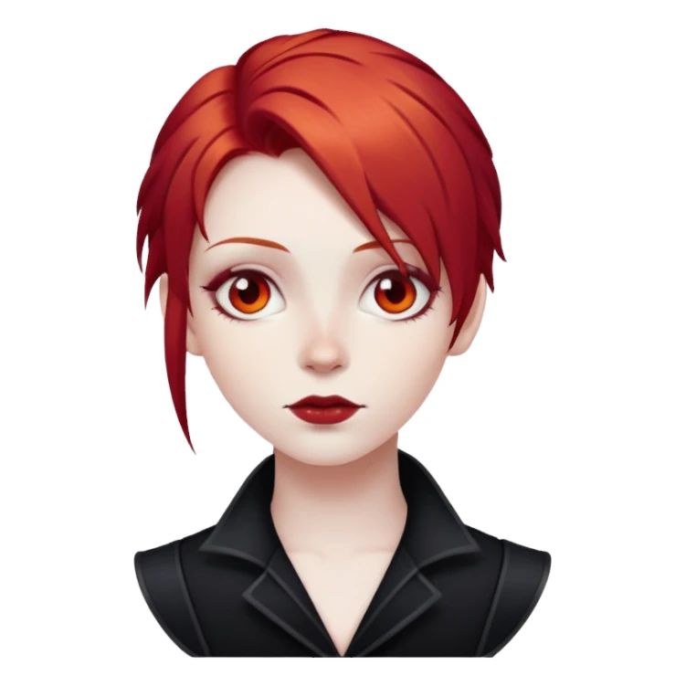 Gothic red hair sticker