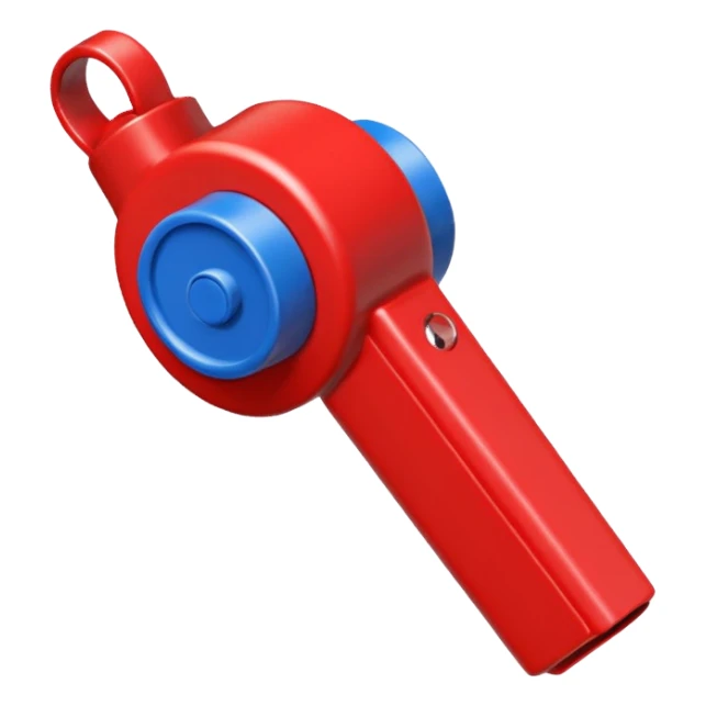 whistle in blue (#00A3E0) and red (#F9423A)  sticker