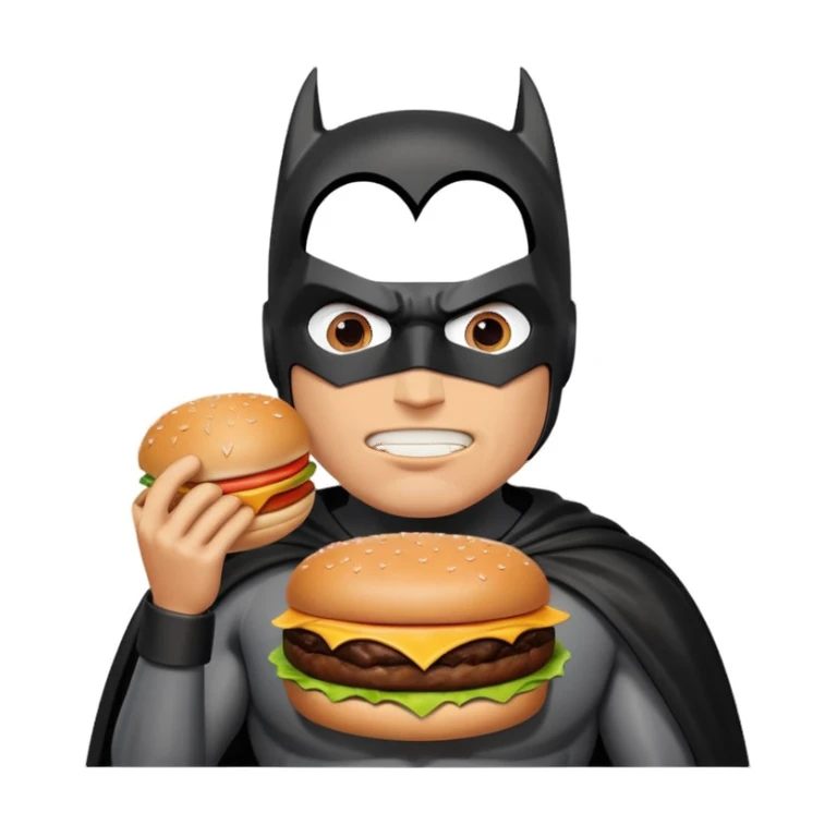 Batman eating a burger sticker