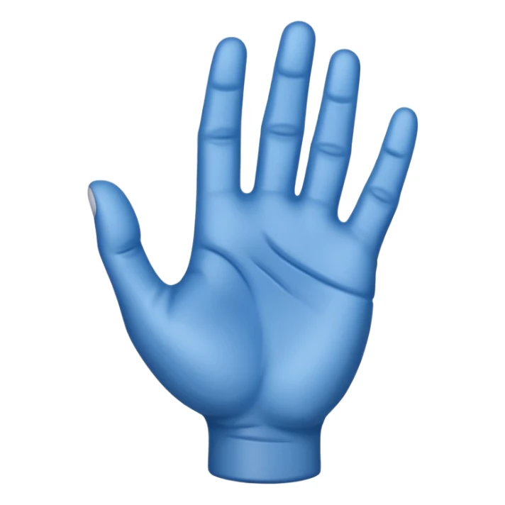 a blue hand sticker