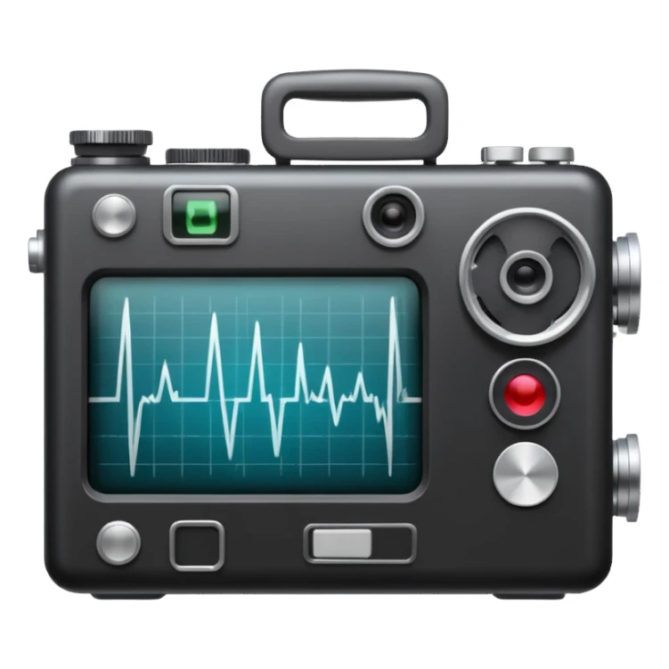 film camera with EKG reading sticker