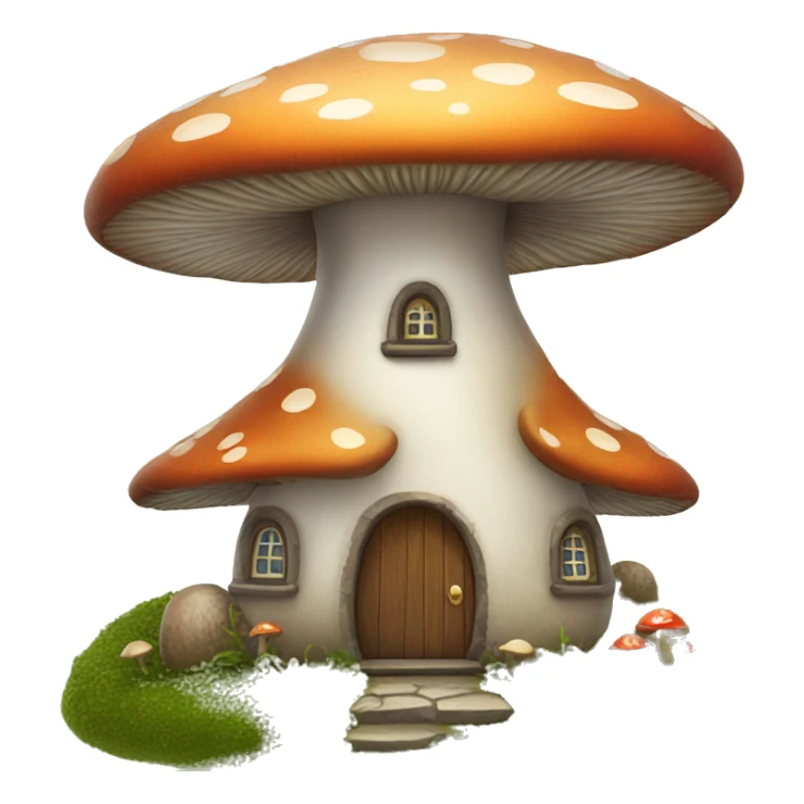 Mushroom cottage house  sticker