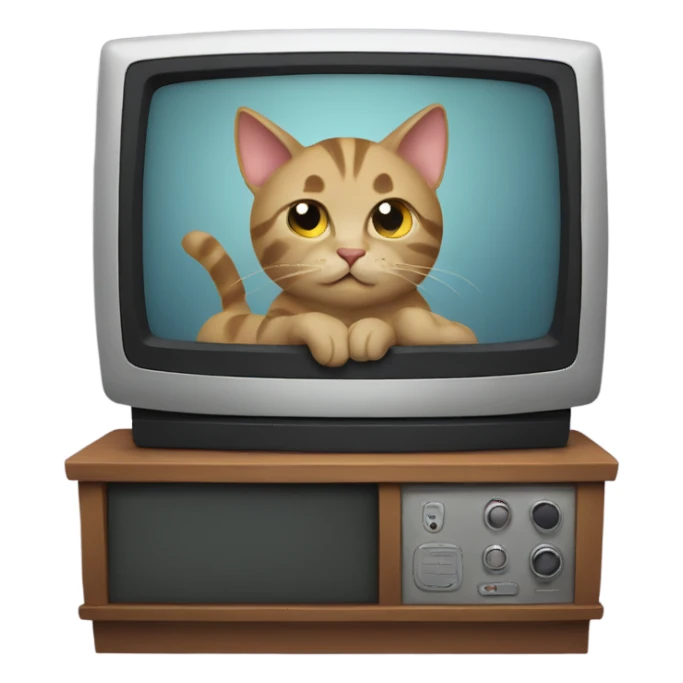 Cat watching tv sticker