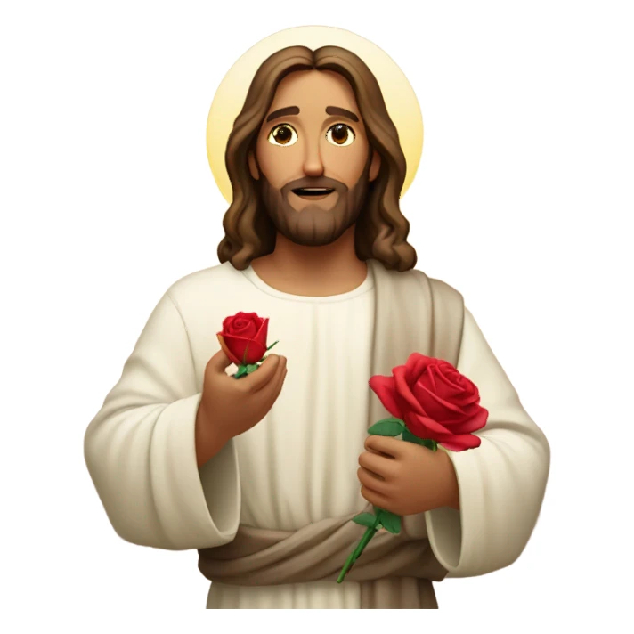 Jesus holding a rose sticker