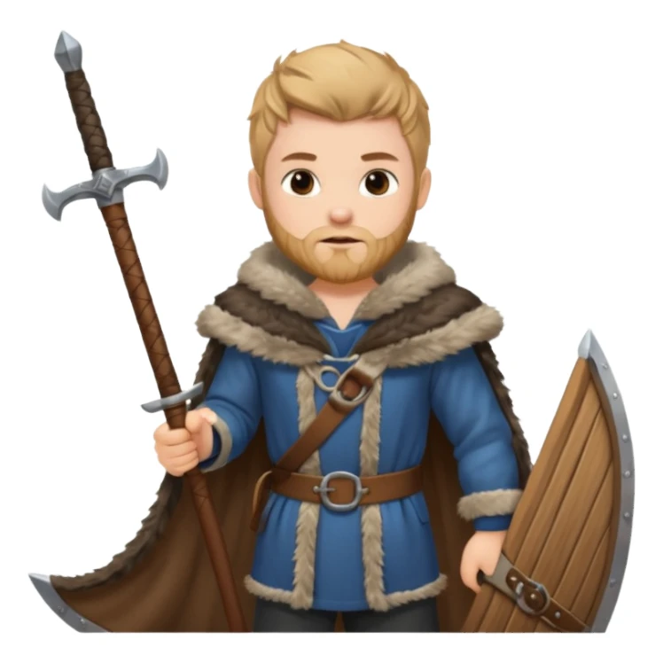 Young viking sailor on ship deck sticker