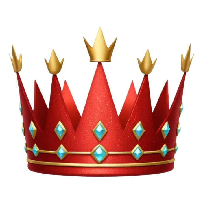red glitter crown sticker
