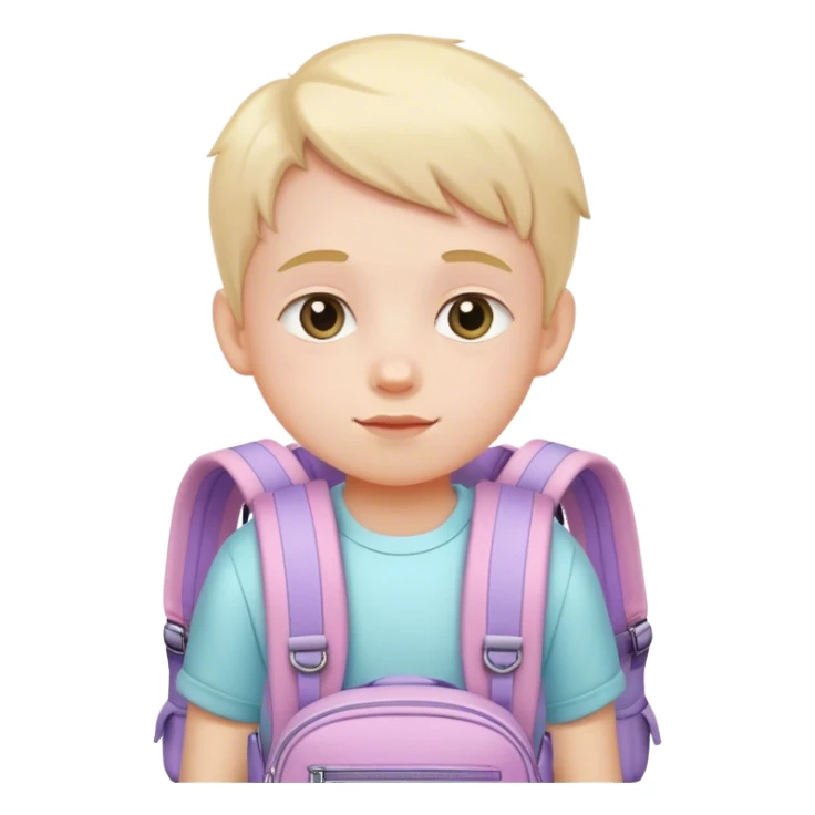 child with pastel backpack sticker