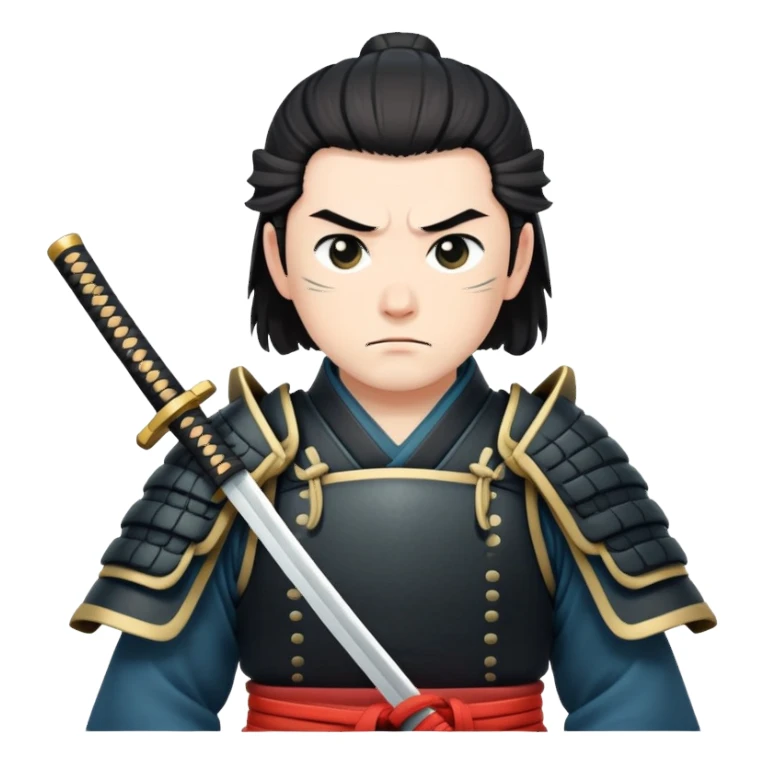 Samurai in guard pose sticker
