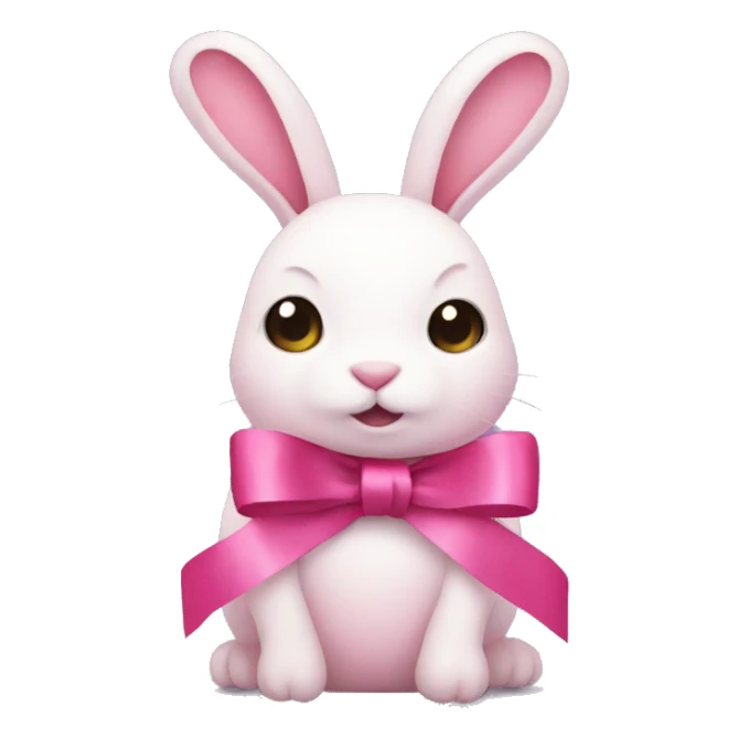 Pink rabbit and ribbon sticker