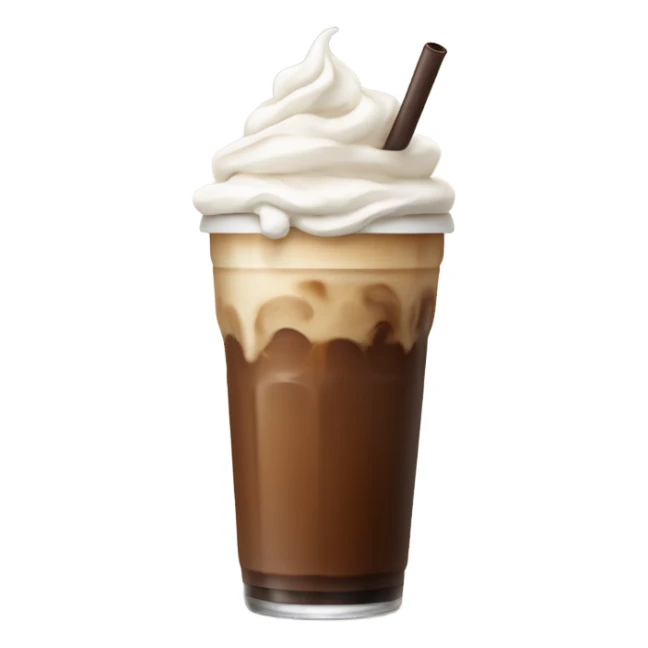 Iced coffee with whipped cream sticker