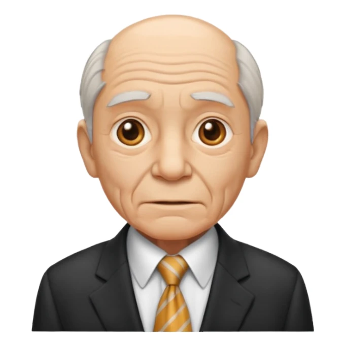 old man in suit with Necktie sticker