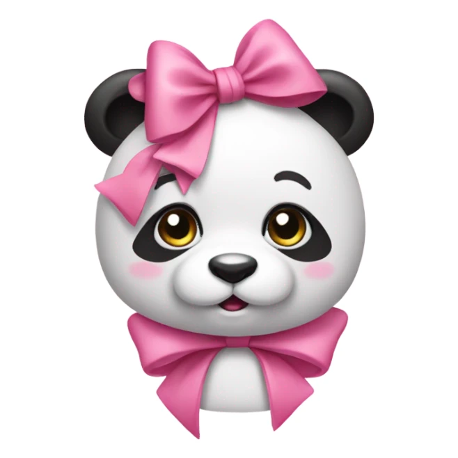 Pink panda with a bow  sticker