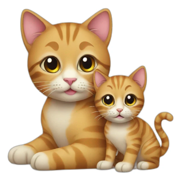 Cat with baby sticker