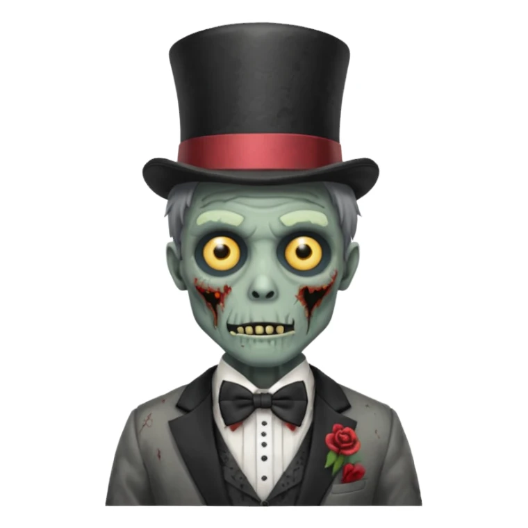 zombie with bow tie and top hat sticker