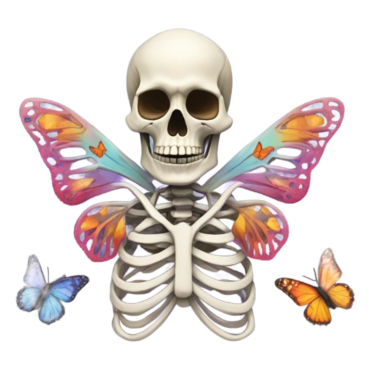 skeleton body + batterflies = love  sticker