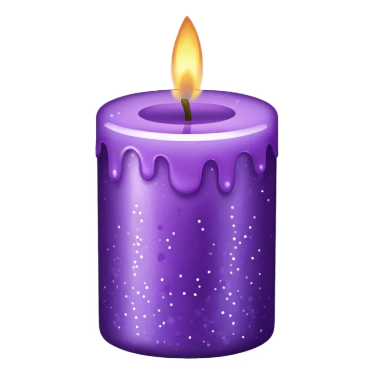 glitter purple candle sticker