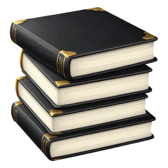 5 black and white books sticker