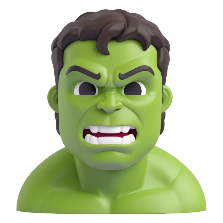 the Hulk 3D emoji style sticker