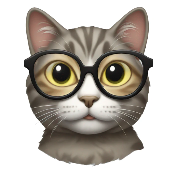 Cat with glasses sticker
