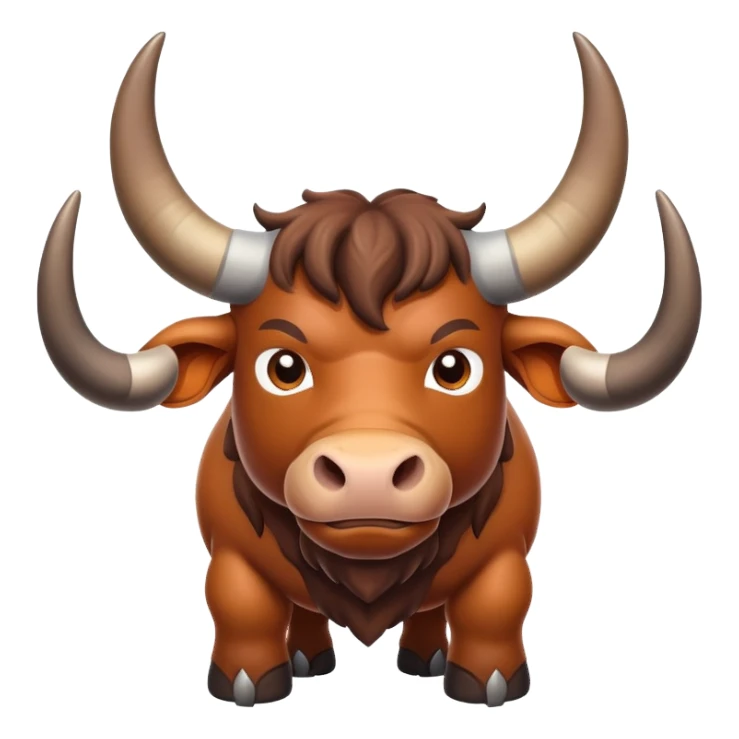 strong ox with large horns sticker