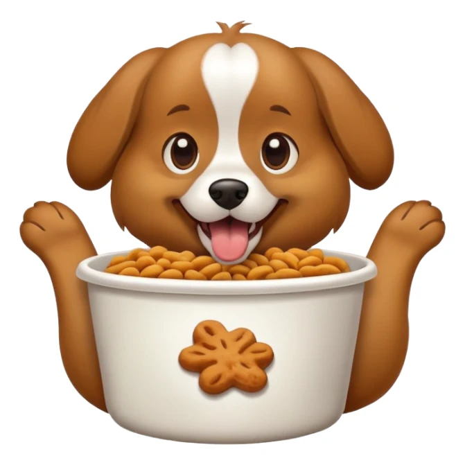 Dog eating food sticker