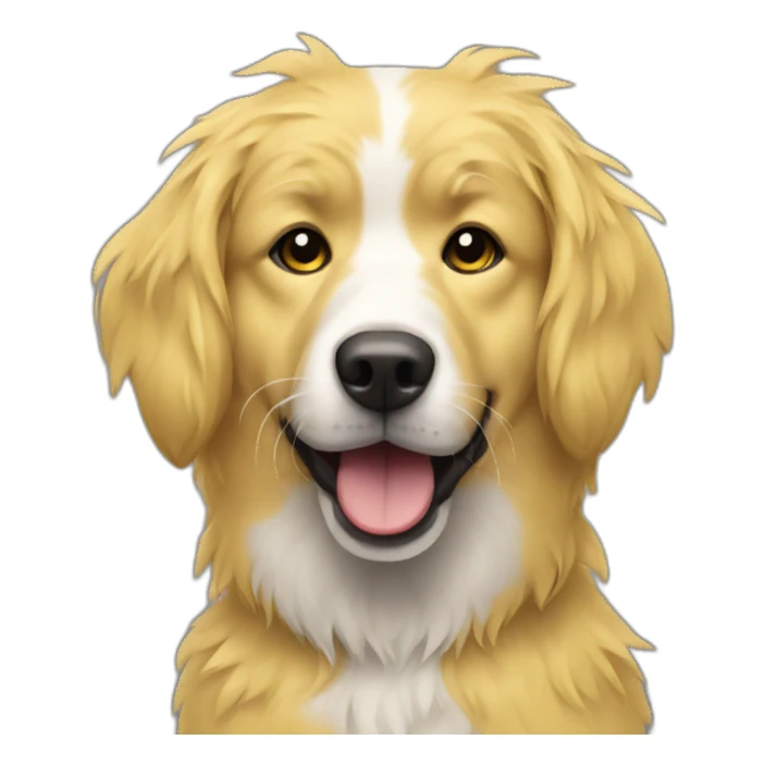 yellow messy fur mixed breed dog sticker