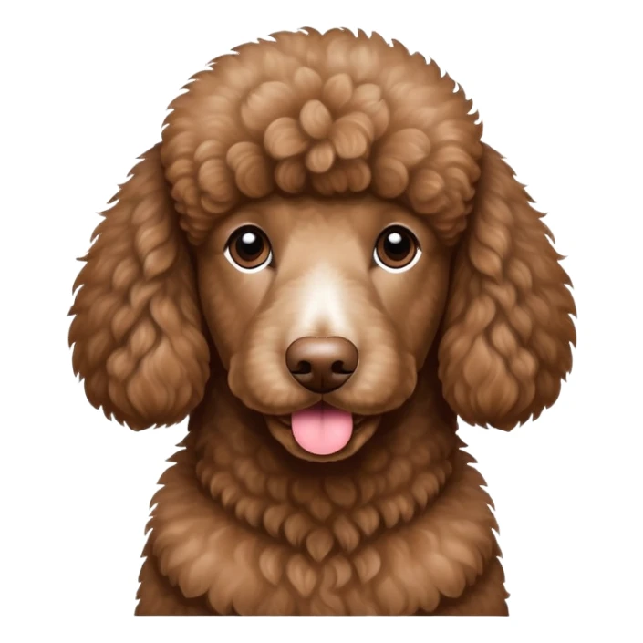 Brown standard poodle with white paws sticker