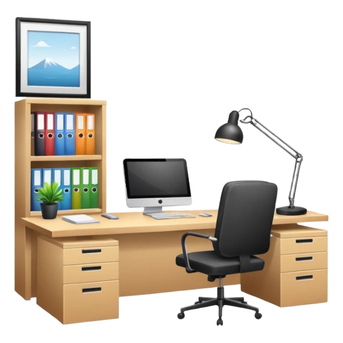 office interior, one desk only sticker