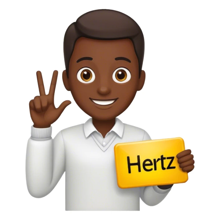 Funny smili with Hertz sticker
