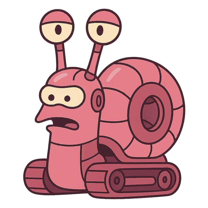 pink robot snail sticker
