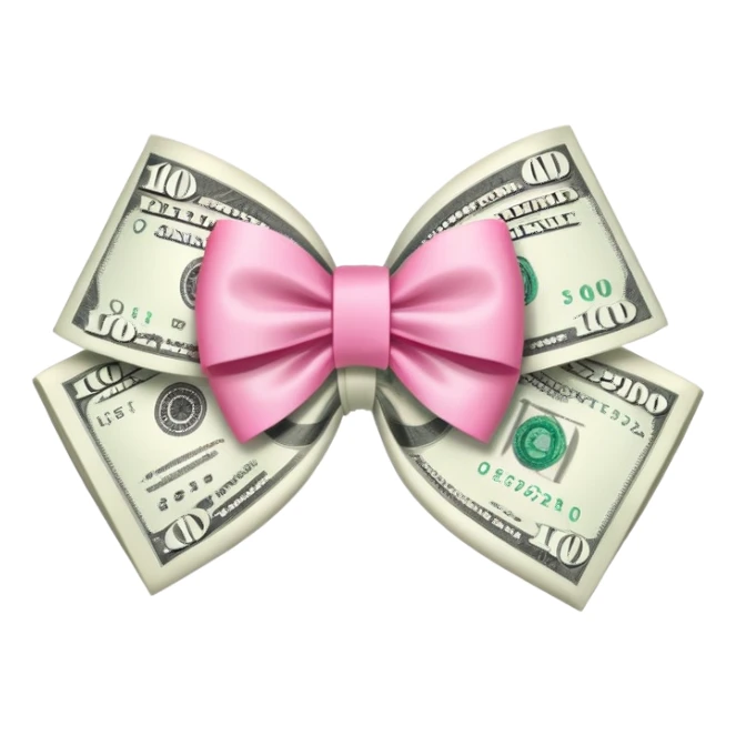 Hundred dollars with a pink bow around it  sticker