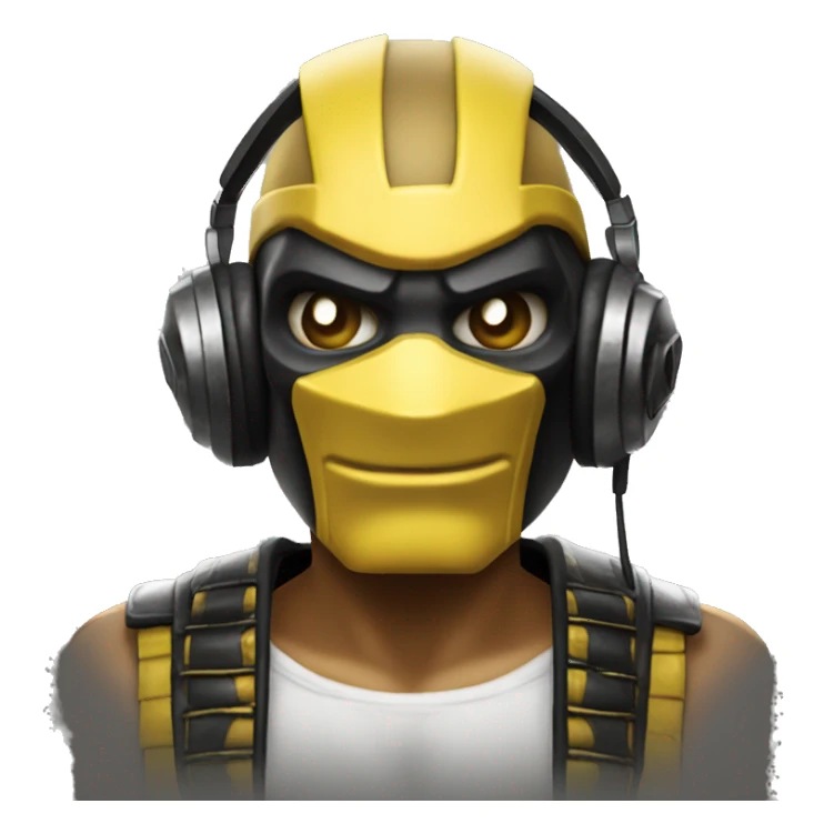 Escorpión mortal kombat  with headphones sticker