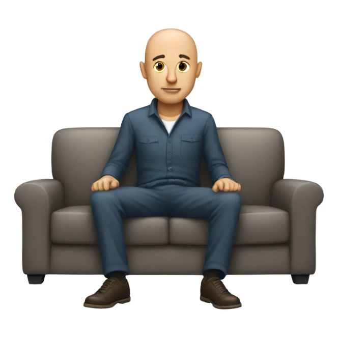 A bald dude watching TV sticker