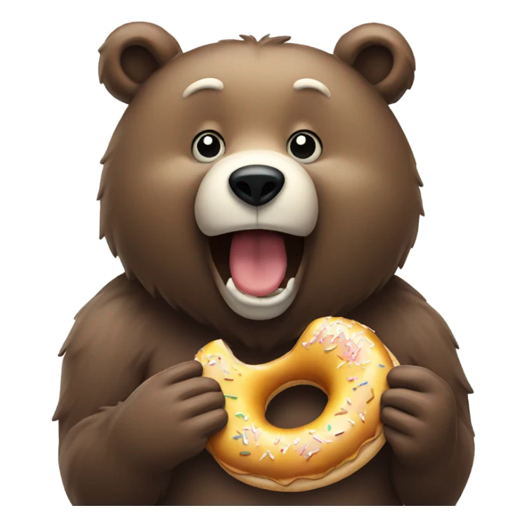 bear eating donut  sticker