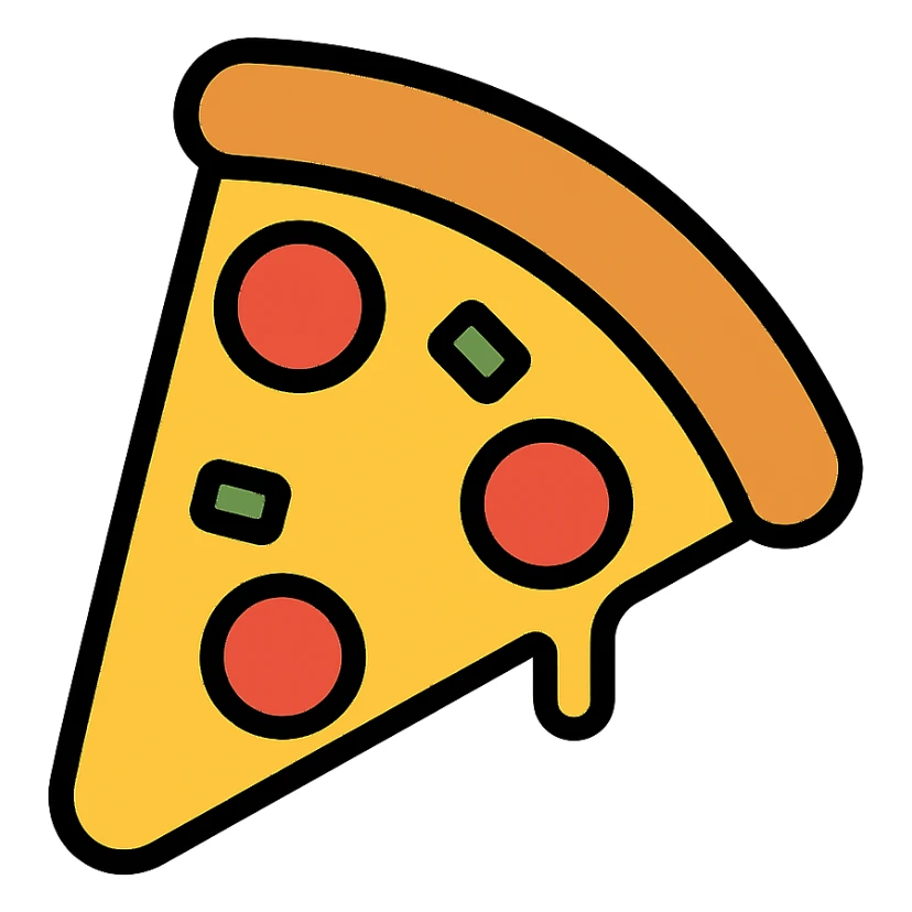colored slice of pizza icon sticker