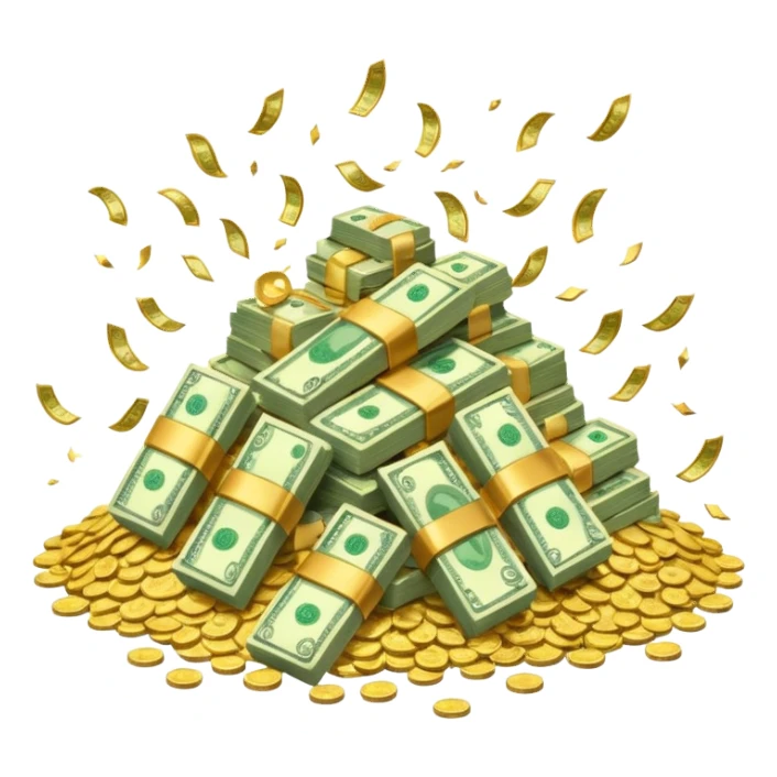 money in a glitter $  sticker