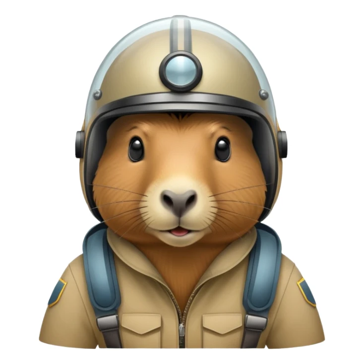 Capibara in flight helmet sticker