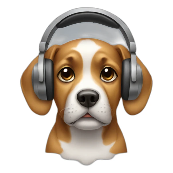 DOG WEARING HEADPHONES  sticker