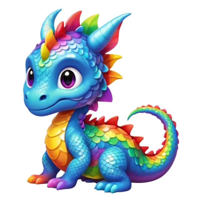 A cute little dragon  rainbow sticker